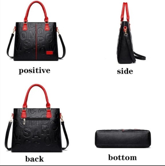 NEW DESIGNER INSPIRED Letter Leather Handbag & Matching Clutch - Picture 14 of 14